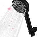 Shower Head with Handheld, Built-in Pause Mode & Non-Clogging Nozzles High Flow, Hand Shower 1.80 GPM, Black