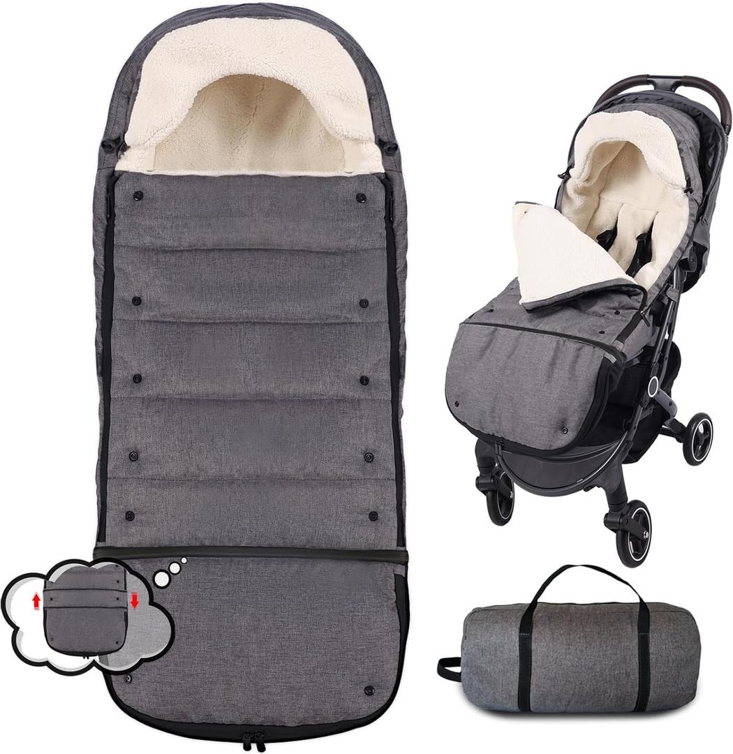 Baby Stroller Footmuff Winter - Universal, Expandable, Warm Infant/Toddler Cover, Cold-Weather Buggy Warmer, Stroller Bunting/Sleeping Bag, Waterproof Winter Cover, Stroller Accessories
