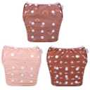 Babygoal Swim Diapers 3 Pack for 0-8M Newborn and Baby, Reusable Adjustable Washable for Swimming Lessons 3SD40-B (Small, Sun and Heart)