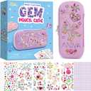 Gem Diamond Stickers Painting Crafts Decorate Your Own DIY Pencil Case for Girls Back to School Fun Creative Arts Crafts for Age 8-12 Birthday Gifts Toys Art Game Activities Age 4-6-8-10(Purple)