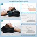 DONAMA Cervical Pillow for Neck and Shoulder Pain Relief, Cooling Contour Memory Foam Pillow, Dual-Height Ergonomic Neck Support Pillow for Side Back Stomach Sleepers with Removable Pillowcase, Queen Size