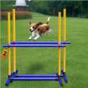 Adjustable Dog Agility Jump Set – Training Hurdles with Height Adjustable Bars, Portable Design with Carry Bag for Indoor & Outdoor Agility Courses (2 Pack)