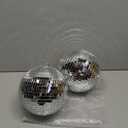 Suwimut 2 Pack Disco Light Mirror Ball, 8 Inches Cool and Fun Large Silver Hanging Disco Ball with Hanging Ring for Retro Party, Home Bands Decorations, New Years Celebration