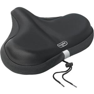 Wide Bike Seat Cover 13.5 x 10.5 Gel Padded Bicycle Cushion for YLG Saddle Anti-Slip, Medium Firm Support for Indoor & Outdoor Riding