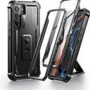 Dexnor Full Body Case for Samsung Galaxy S22 5G/6.1 inches, [Extra Front Frame] Heavy Duty Military Grade Protection Built-in Screen Protector and Kickstand for Galaxy S22 5G,Black