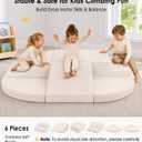 6-Piece Kids Climbing Foam Blocks, Baby Foam Climbing Blocks, Corduroy Non-Slip Surface, Soft Toddler Play Equipment for Active Climbing & Building, Indoor Gross Motor Skill Development, Cream