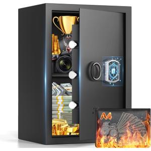 3.5 Cub Large Home Safe Fireproof Waterproof, Digital Fire proof Safe Box With Fireproof Bag, Combination Lock and Alarm Systerm, Anti-theft Safes for Home Files Ammo