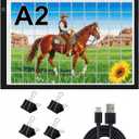 A2 Extra Large Tracing LED Light Pad for Diamond Art, Sketching, Painting - Adjustable Brightness, Sketching, Tracing - USB Powered DIY Diamond Art Light Box - No mesh No dot (Black)