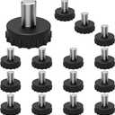 [16 Pack] 5/16-18 Stainless Steel Furniture Leveling Feet Adjustable Screw-in Threaded Glides Furniture Levelers Only Suitable for Furniture Feet with 5/16" Screw Hole