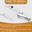Enhon Tub Spout with Rear Diverter, Bathtub Spout Fitting 1/2-Inch or 3/4-Inch IPS, 5-1/4 Inch Length Bathroom Bathtub Faucet with Adapter, Chrome Finish