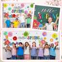 62 Pcs Hello Spring Bulletin Board Sets Spring Flower Classroom Decoration 3D Floral Bulletin Board Flower Cutouts for Classroom Chalkboard Wall Decor