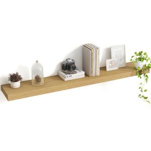 48 Inch Floating Shelves, 8 Inch Deep Floating Shelves for Wall, Hanging Shelf with Invisible Brackets, Deep Shelves for Bathroom, Bedroom, Living Room, Oak, Set of 2