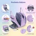 RUVALINO Diaper Bag Backpack, Multifunction Travel Pack Maternity Baby Changing Bags, Large Capacity, Waterproof, Light Purple