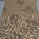 YDKGL Door Mat Indoor Entrance 17"x30", 0.16" Thin Paw Print Low Pile Doormat, Non Slip Welcome Mat, Trap Dirt and Moisture, Easy Clean, Brown