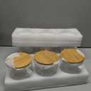 22oz Straight cylindrical Airtight Storage Jars with Bamboo Lid Set of 6 Storage Container Stackable Spice Jar, Kitchen Canister for Sugar, Tea, Cookies and Coffee beans (with Black Lable)