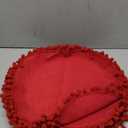 12 Pcs Red Placemats with Fluffy Balls Rustic Round Table Mats 15 Inch Burlap Round Placemats for Dining Kitchen Wedding Christmas Parties