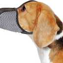 Dog Muzzle Medium Sized Dogs Anti Bite Bark Soft Air Mesh Muzzles Reflective Ajustable Full Coverage Dog Mouth Guard Cover for Grooming Scavenging Black, M