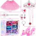 Princess Dress Up Toy Set, Girls Jewelry Boutique Role Playing Game, Toddler Dress Up Princess Shoes, Skirts, Crowns, wands, Jewelry, Party Birthday Creative Gift for 3 4 5 6 7 8 Years Old Girls