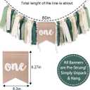 Wild One Highchair Banner - Jungle & Safari Birthday Decorations for Boy's First Birthday Party (Green)
