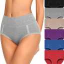 MISSWHO Cotton High Waisted Soft Womens Underwear Breathable Panties, Multipack M