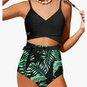 Girls Swimsuit Cutout One-Piece Bathing Suit V-Neck Swimsuits for Teens Cute Swimwear with Drawstring Cover Up 13-14Y
