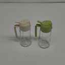 YARRAMATE 2Pcs 16oz/470ml 2 in 1 Oil Sprayer for Cooking with Stickers, Food-grade Glass Oil Spray Bottle, Oil Dispenser and Oil Sprayer for Kitchen, Salad, Frying, BBQ (White & Green) (06_2Pcs Green&White)