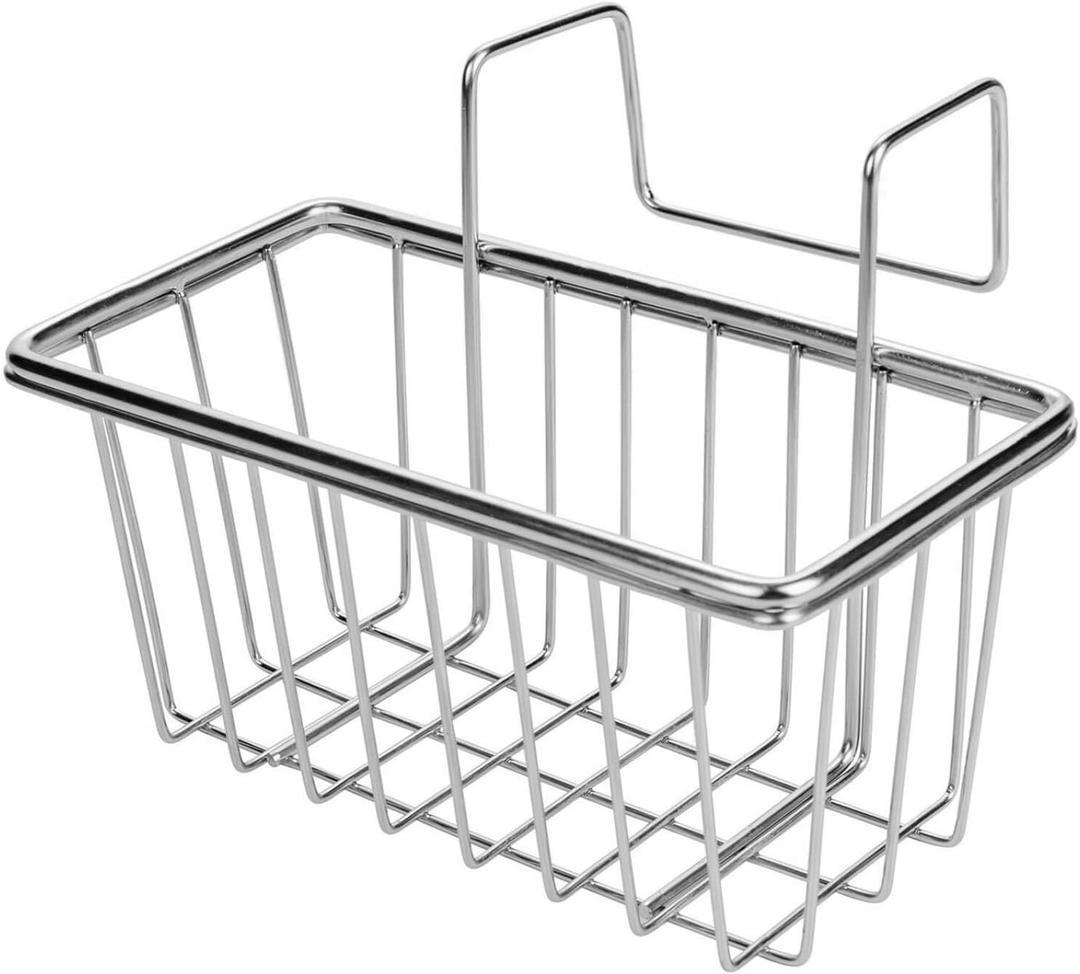 Kitchen Sponge Holder - JIANYI Stainless Steel Holder, Kitchen Sink Caddy, Dishwashing Liquid Drainer Rack - Sink Organizer for Sponge Brush Soap Towel and Sink Supplies (4.03"D x 7.04"W x 3.64"H)