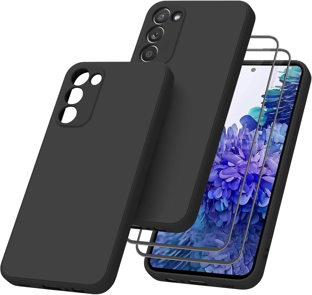 Meliya for Samsung Galaxy S20 FE 5G Case with Screen Protector[2pcs], Soft Silicone Full Camera Protecion Shockproof Phone Case Cover foSamsung Galaxy S20 FE 6.5Inch (Black)