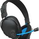 JLab Play Pro Gaming Wireless Headset, 60+ Hour Bluetooth 5 Playtime, 60ms Super-Low Latency for Mobile Gameplay, Retractable Boom Mic, AUX Gaming Cord Compatible with Gaming Consoles