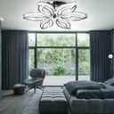 CLAIRDAI 20" Modern Crystal Chandelier, Flower Led Chandelier with K9 Crystal Acrylic, Cool White 6500K, 20" x 20" x 3.1" for Living Room