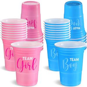 Norme 30 Pcs Gender Reveal Plastic Cups Team Boy Team Girl Disposable Blue Pink Plastic Cups Gender Reveal Party Supplies for Beverage Drink Tableware(16 oz) Norme 30 Pcs Gender Reveal Plastic Cups Team Boy Team Girl Disposable Blue Pink Plastic Cups Gender Reveal Party Supplies for Beverage Drink Tableware(16 oz)