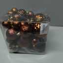 Christmas Ball Ornaments Brown Christmas Tree Decorations with Hang Rope-36pcs Shatterproof Christmas Ornaments Set with 6 Styles in 3 Sizes(Small Medium Large)