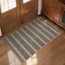 LIVEBOX Easy Jute Indoor Outdoor Rug 3x5 Front Porch, Black Striped Washable Outdoor Rugs for Entryway Living Room, Non Slip Rug Geometric Carpet Door Mat for Entry Front Door, Patio, Kitchen, Bedroom