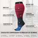 CUBlEX 4 Pairs Plus Size Compression Socks Unisex 20-30mmHg Knee high XXL- XXXXL for Woman & Man (XXL)