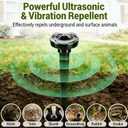 Mole Repellent Solar Powered, Ultrasonic Deterrent for Yard, Lawn and Garden, Repels Snake, Rabbit, Gopher, Chipmunk, Vole, Skunk, Deer, Raccoon & Armadillo, IP65 Waterproof Outdoor(4 Pack)