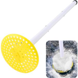 Sunyeeki Ice Fishing Skimmer, Detachable Ice Fishing Scooper with Long Handle, No More Bending Over to Scoop Out Ice While Ice Fishing