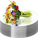 17 Pcs Round Mirror Tiles 10" Acrylic Round Mirror Centerpieces for Wedding Tables Candle Plate Circle Mirrors 12" Wall Mirror Tile for Centerpieces Crafts Valentine Christmas Decorations