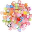 DIYOMR 3D Clear Resin Stickers for Big Belly Cups Mugs, Removal Without Trace, 100 Mixed Shapes Resin Self Adhesive Art Stickers Decor for Handcraft/DIY/Photo Album/Hair Accessories/Laptop
