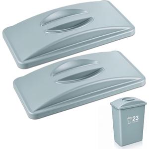 2 Pcs Recycle Bin Lids with Handle, Dark Gray