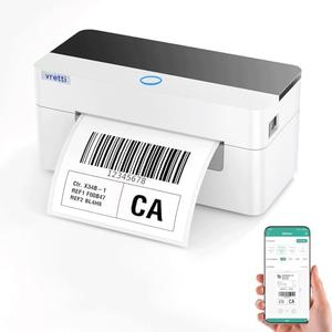 vretti Shipping Label Printer - Bluetooth Thermal Label Printer for Shipping Packages & Small Business, Thermal 4x6 Compatible with iPhone Android Window Mac USPS