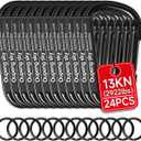 Carabiner Clip - Heavy Duty Carabiners 800lbs-13KN (2922 lbs) Carabeaner D Ring Shape,Key Chain Clip Hook,Keychain Clip,Multipurpose for Camping, Hiking,Backpacking or Other Outdoor Activities.