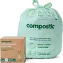 Compostic Home Compostable Garbage Bags, 13 Gallon Tall Kitchen Rubbish Bags, Extra Strong & Quickly Breaks Down, 100 Count