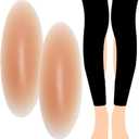 Majurphy Silicone Adhesive Calf Pads, Calf Corrector,Soft Invisible Shaping Calf Straight Leg Patches for Crooked or Thin Skinny Legs 1 Pair, Orange, Medium (Beige)