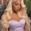 30 Inch 613 Lace Front Wig Human Hair Guaranteed 100% Virgin Human Hair 250 Density Body Wave Blonde Wig Human Hair Soft 613 HD Lace Frontal Wigs Takes Color Evenly Streak-Free Tiny Knots