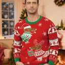 Roadbox Ugly Christmas Sweater Men 2025, Unisex Funny Christmas Sweatshirt, Warm Winter Holiday Pullover for Women Couples (Red, XL)