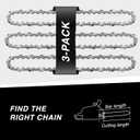 3 TALLOX 10 INCH CHAINSAW CHAINS 3/8 LP .043 INCH 40 DRIVE LINKS