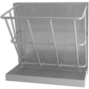 Hay Feeder Goat, 21 Gallon Multiple Sided Goat Hay Rack, Heavy Duty Iron 2 in 1 Hay Rack for Sheep, Horses, with Detachable Grain Tray, Effortless Installation in Farm, Yield (Silver)