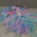 Summer 3 Colors Mermaid Tutu Dress for Girls with Headband Birthday Party Dresses Dress Up Clothes L