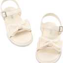 Wulubaba Toddler Girl Sandals Open Toe Flower Girl Dress Shoes | Water Resistant PU, Memory Foam Insole, Hook Loop Closure, Summer Shoes, Toddler And Little Kid, Size 12