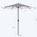 Abba Patio 9FT Lyon Outdoor Patio Umbrella Outdoor Table Umbrella with Crank Market Umbrella 8 Sturdy Ribs UV Protection Waterproof and Push Button Tilt for Garden Deck Backyard Pool,Black & White Stripe